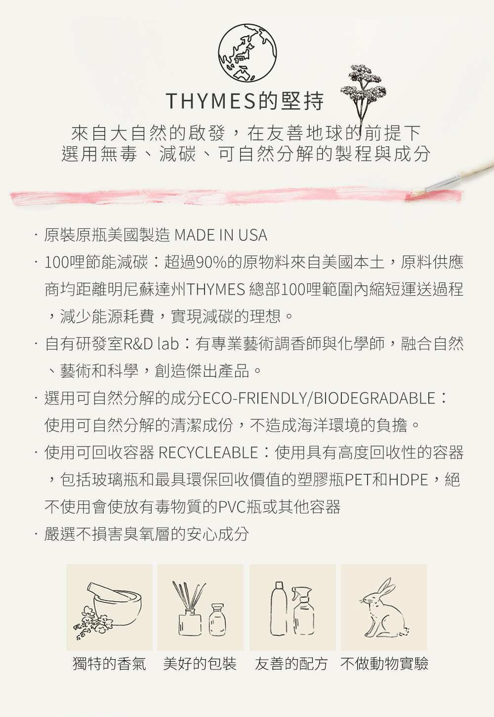THYMES的堅持，來自大自然的啟發，在友善地球的前提下