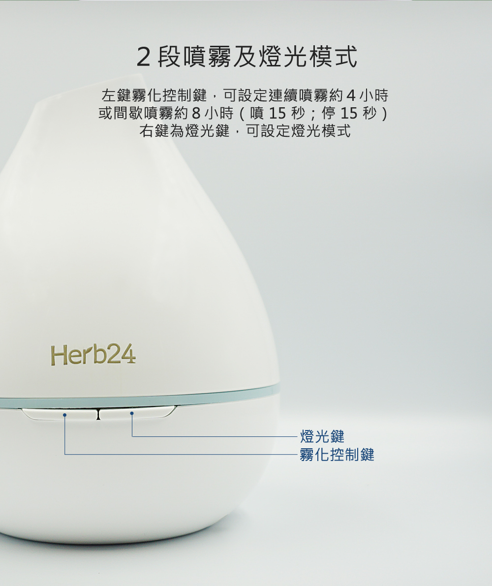 ２段噴霧及燈光模式