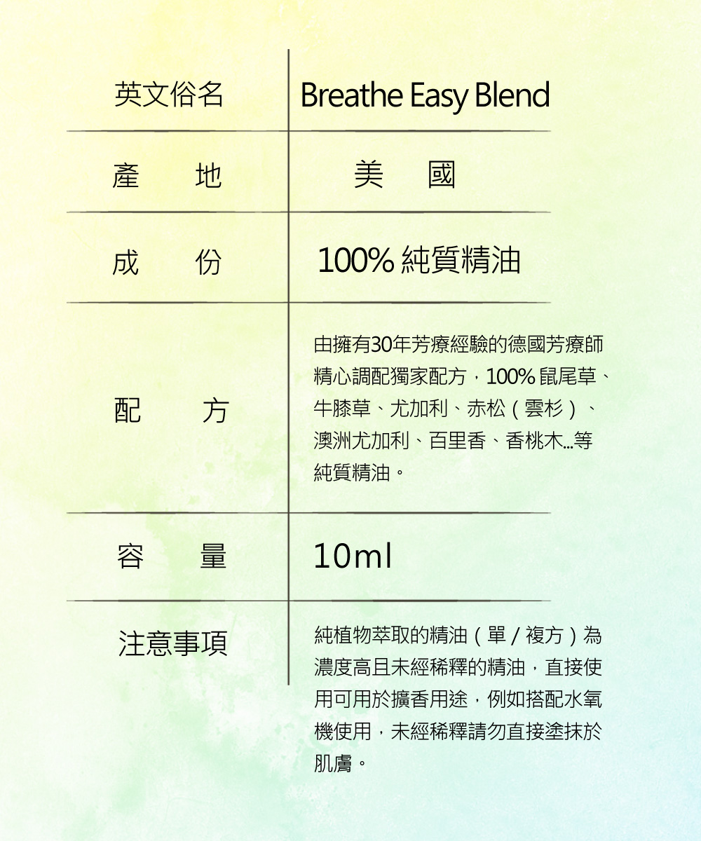 呼吸順暢純質精油