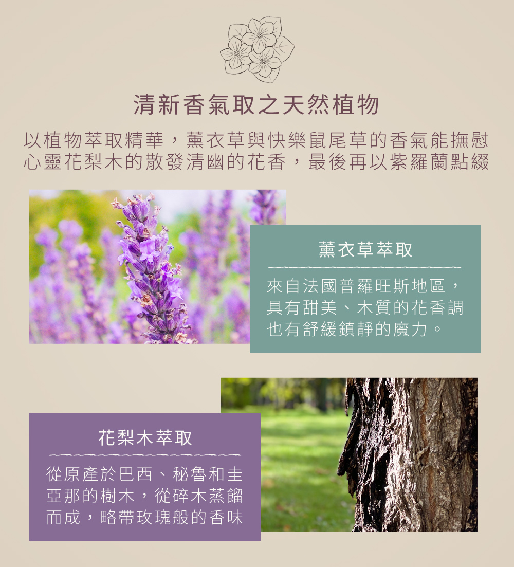 以植物萃取精華，調和出充滿活力的香氣為日常生活注入無限可能