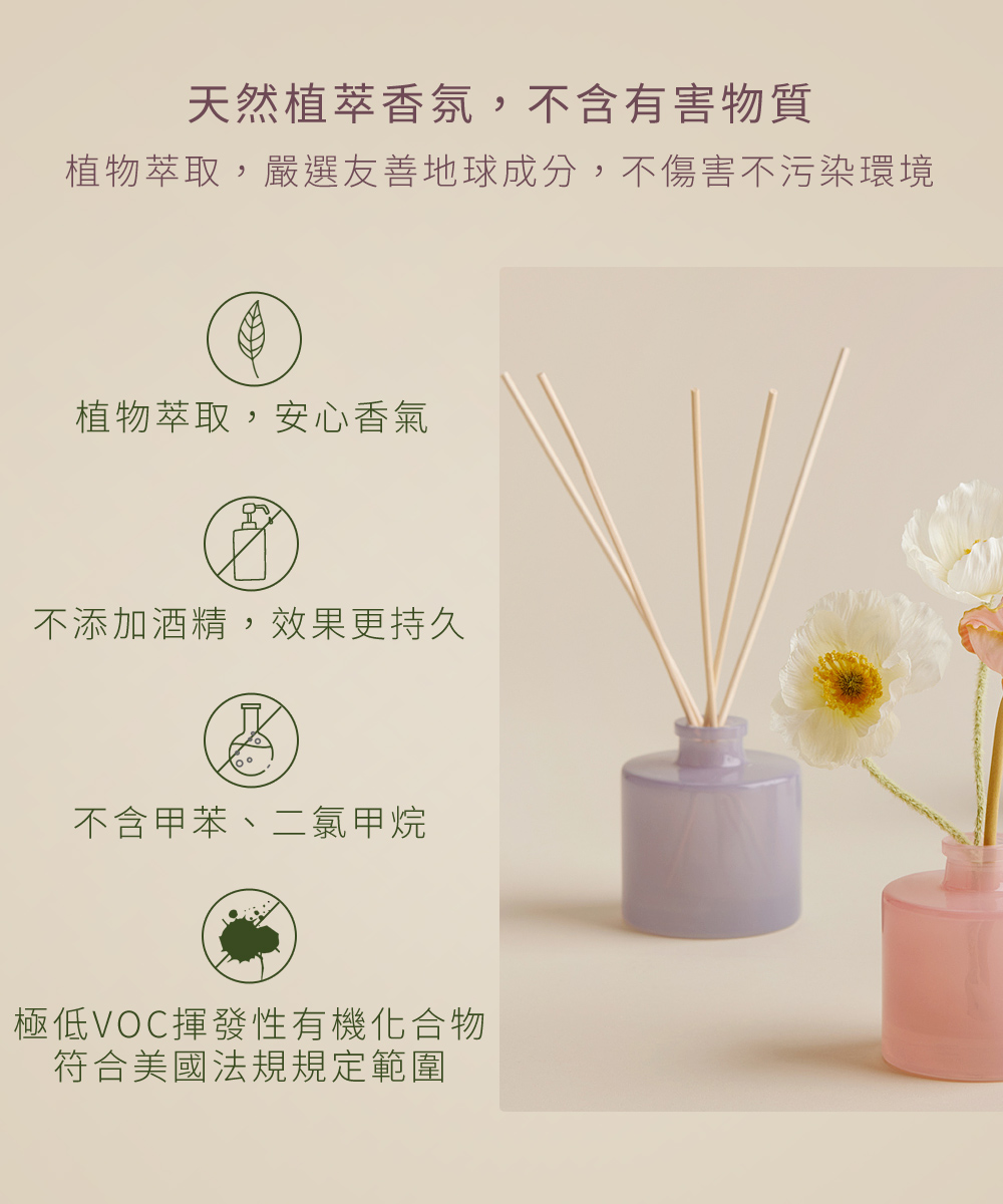 植物萃取，嚴選友善地球成分，不傷害不污染環境