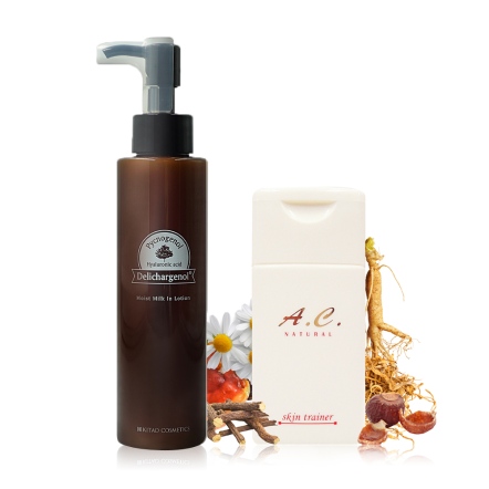 AC 青春酵素洗顏粉+四重玻尿酸毛孔緊緻精華乳２件組