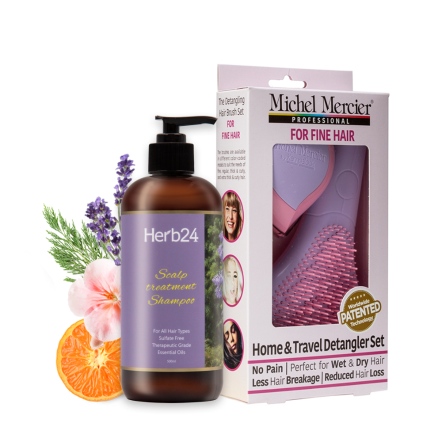 Herb24 薰衣草調理頭皮洗梳 2 件組
