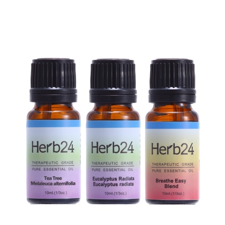Herb24 茶樹、澳洲尤加利、呼吸順暢 純質精油10ml