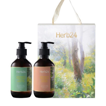 Herb24 雪松依蘭舒緩沐浴乳、洗髮精 300ml 禮盒組